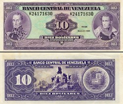 VENEZUELA - PICK 061 b - 10 BOLIVARES - 1990