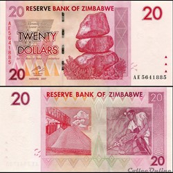 ZIMBABWE - PICK 068a - 20 Dollars - 2007