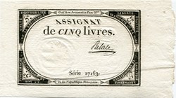 FRANCE - ASSIGNAT DE 5 LIVRES -31/10/1793 - 10 BRUMAIRE DE L'AN II