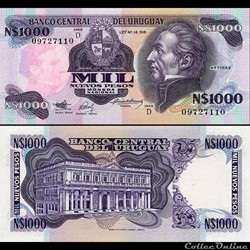 URUGUAY - PICK 064 Ab - 1000 NUEVOS PESOS - 1992