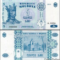 MOLDAVIE - PICK 009 g - 5 LEI - 2013