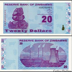 ZIMBABWE - PICK 095a - 20 Dollars - 2009