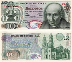 MEXIQUE - PICK 063i2 - 10 PESOS - 1977