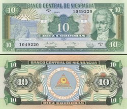 NICARAGUA - PICK 175 a1  - 10 CORDOBAS - 1990
