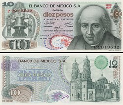 MEXIQUE - PICK 063h2 - 10 PESOS - 1975
