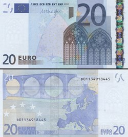 20 EUROS - SIGNATURE DRAGHI - PICK 16 D - ESTONIE