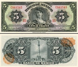 MEXIQUE - PICK 060k3 - 5 PESOS - 1970