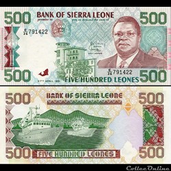 SIERRA LEONE - PICK 19 - 500 LEONES - 1991