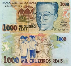 BRÉSIL - PICK 240 - 1000 CRUZEIROS REAIS - 1993
