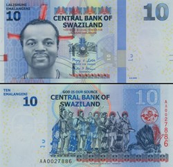 SWAZILAND - PICK 36a - 10 EMALANGENI - 2010