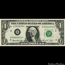 B- 1$ Federal Reserve Notes - Small Size 1974 Series