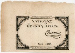 FRANCE - ASSIGNAT DE 5 LIVRES -31/10/1793 - 10 BRUMAIRE DE L'AN II