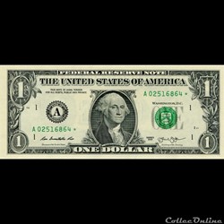 A- 1$ Federal Reserve Notes - Small Size 2013 Series