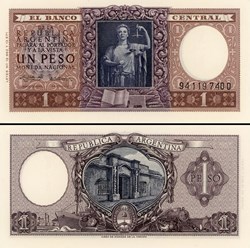 ARGENTINE - PICK 263 b1 - 1 PESO - 1956