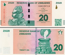 ZIMBABWE - PICK 111 - 20 ZIG - 2024