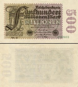 ALLEMAGNE - PICK 110d/2 - 500 000 000 MARK - 1923