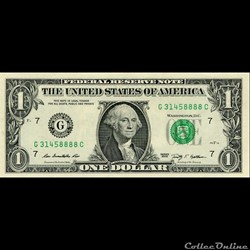 G- 1$ Federal Reserve Notes - Small Size 2009 Series