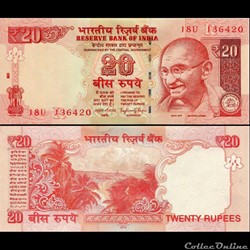 INDE - PICK 103f2 - 20 ROUPIES - 2016