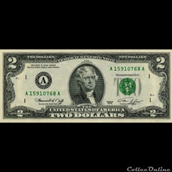 A- Boston District - 2$ Federal Reserve Notes - Small Size 1976 Series