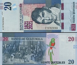 GUATEMALA - PICK 127 - 20 QUETZALES GUATÉMALTÈQUES