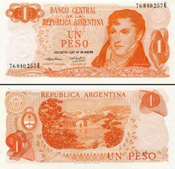 ARGENTINE - PICK 293 a - 1 PESO - 1974