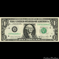 D- 1$ Federal Reserve Notes - Small Size 1981A Series
