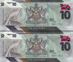 TRINIDAD ET TOBAGO - PICK 62 - 10 DOLLARS - 2020
