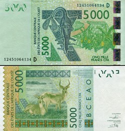 B.C.E.A.O - FRANCS CFA - MALI - LETTRE D - 5000 FRANCS - PICK 417 D i