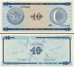 CUBA - PICK FX 22 - 10 PESOS - 1985