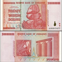 ZIMBABWE - PICK 089a - 20 000 000 000 000 Dollars - 2008