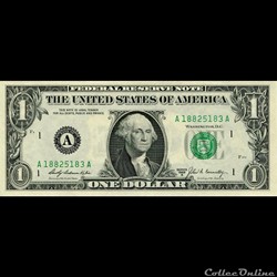 A- 1$ Federal Reserve Notes - Small Size 1969B Series
