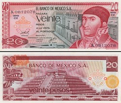 MEXIQUE - PICK 064d1 - 20 PESOS - 1977