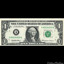 A- 1$ Federal Reserve Notes - Small Size 1999 Series