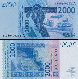 B.C.E.A.O - FRANCS CFA - CÔTE D'IVOIRE - LETTRE A - 2000 FRANCS - PICK 116 A i