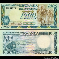 RWANDA - PICK 21 A - 1000 FRANCS - 1988