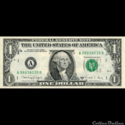 A- 1$ Federal Reserve Notes - Small Size 1988A Series