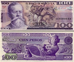 MEXIQUE - PICK 074c.UY - 100 PESOS - 1982