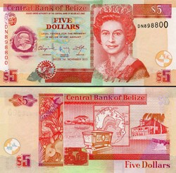 BELIZE - PICK 67e  - 5 Dollars - 2011