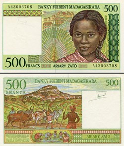 MADAGASCAR - PICK 075a - 500 ARIARY - 1994