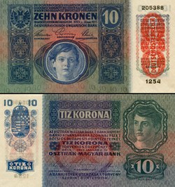 AUTRICHE - PICK 019 - 10 KRONEN - 1915