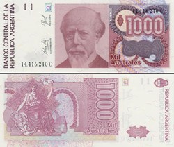 ARGENTINE - PICK 329 d - 1000 AUSTRALES - 1990
