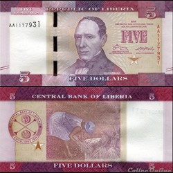 LIBERIA - PICK 31 a - 5 DOLLARS - 2016