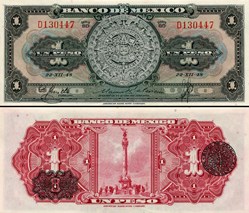 MEXIQUE - PICK 046a3 - 1 PESO - 1948