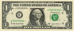 E- 1$ Federal Reserve Notes - Small Size 2003A Series