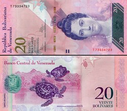 VENEZUELA - PICK 091 e - 20 BOLIVARES - 2011