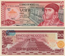 MEXIQUE - PICK 064d4 - 20 PESOS - 1977