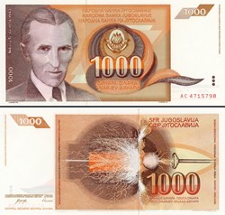 YOUGOSLAVIE - PICK 107a - 1000 DINARA - 1990