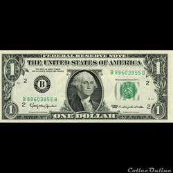 B- 1$ Federal Reserve Notes - Small Size 1963 Series