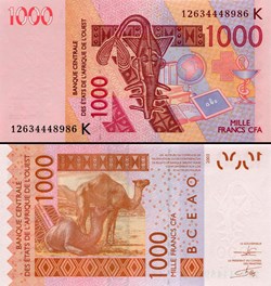 B.C.E.A.O - FRANCS CFA - SÉNÉGAL - LETTRE K - 1000 FRANCS - PICK 715 K j