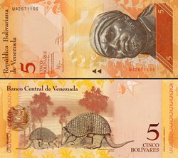 VENEZUELA - PICK 089 g - 5 BOLIVARES - 2014